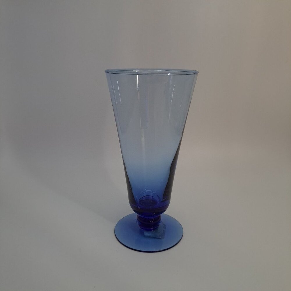 Blue Iced Tea Glass With Flared Rim & Sturdy Base Mexico - Picture 3 of 8